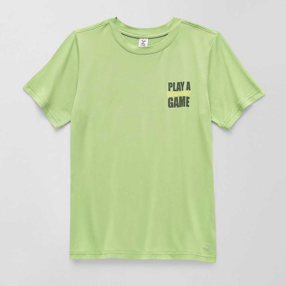 MSRP $16 Xersion Kid Boys L 14/16 Fair Green Short Sleeve Active T-Shirt Crew